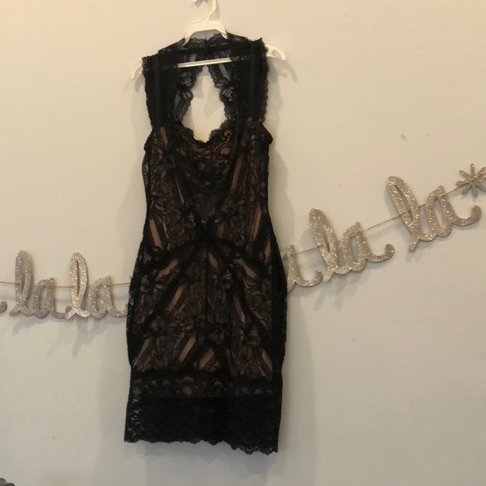 Nicole Miller black lace dress